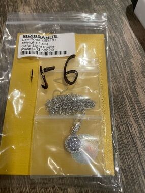 NWT Moissanite Pendant Necklace - Elegant Halo Design